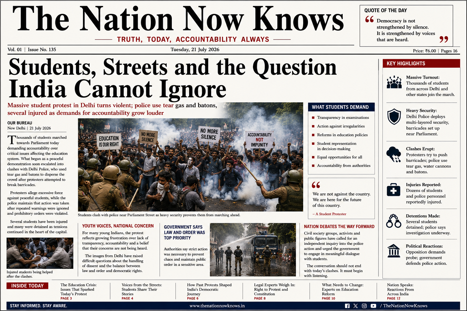 Students on the Streets, Democracy at the Crossroads