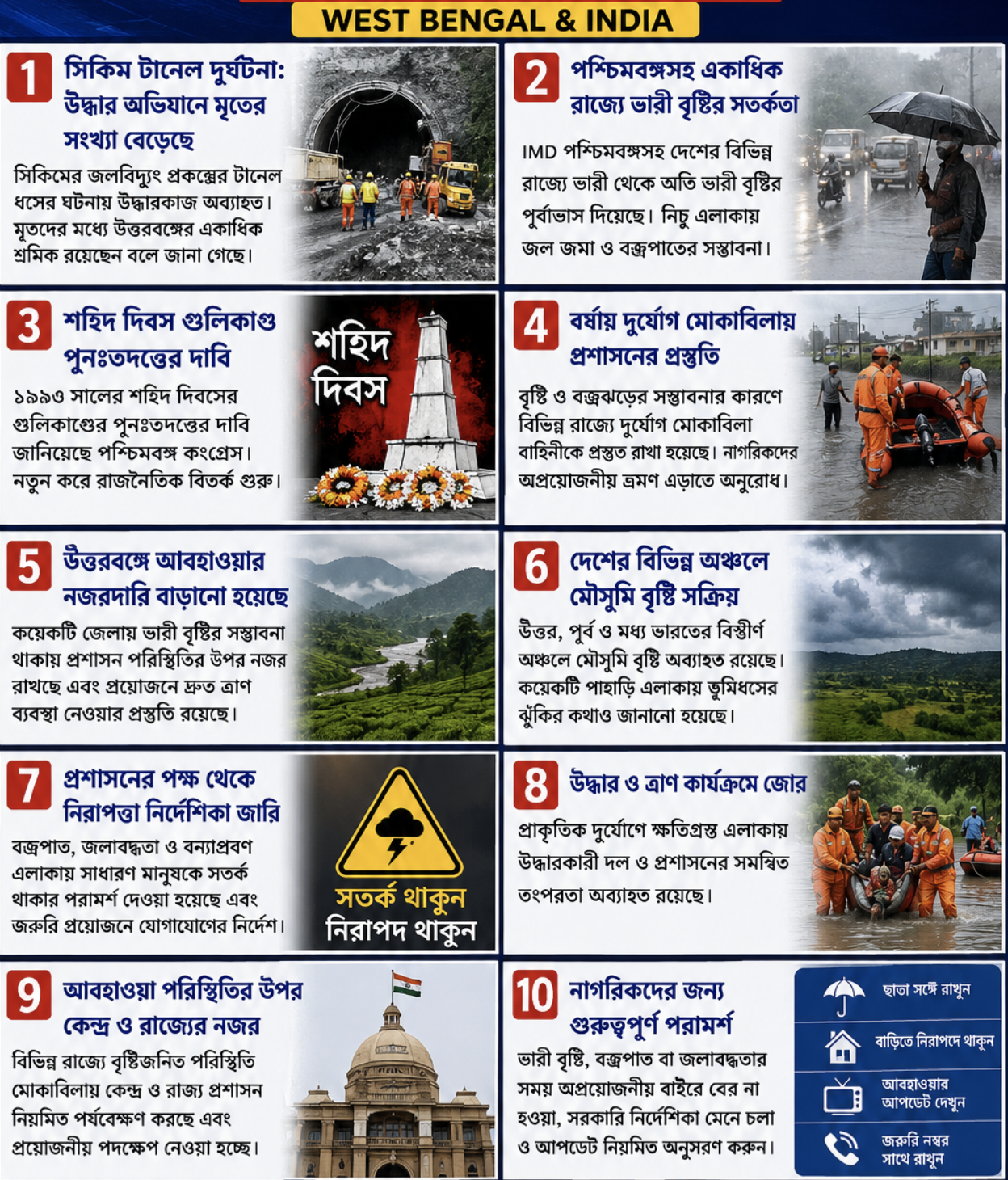 আজকের গুরুত্বপূর্ণ রাজ্য ও জাতীয় খবর (২২ জুলাই ২০২৬)
