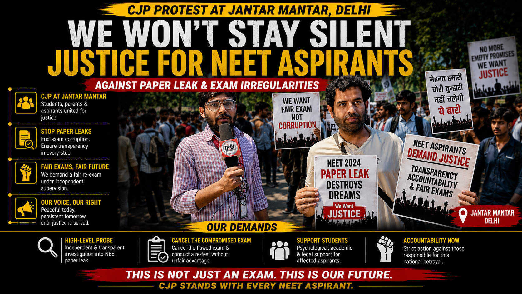 Government Opens Dialogue as Sonam Wangchuk Ends Hunger Strike; CJP Protest Continues at Jantar Mantar
