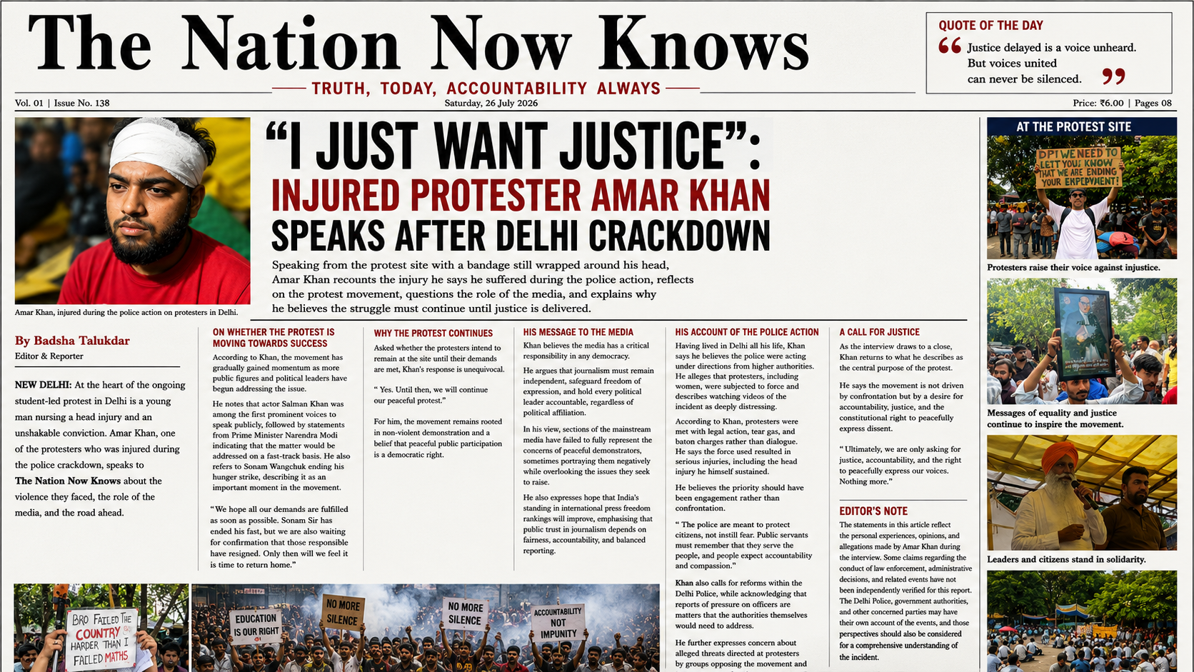"I Just Want Justice": Injured Protester Akbar Khan Speaks After the Delhi Crackdown