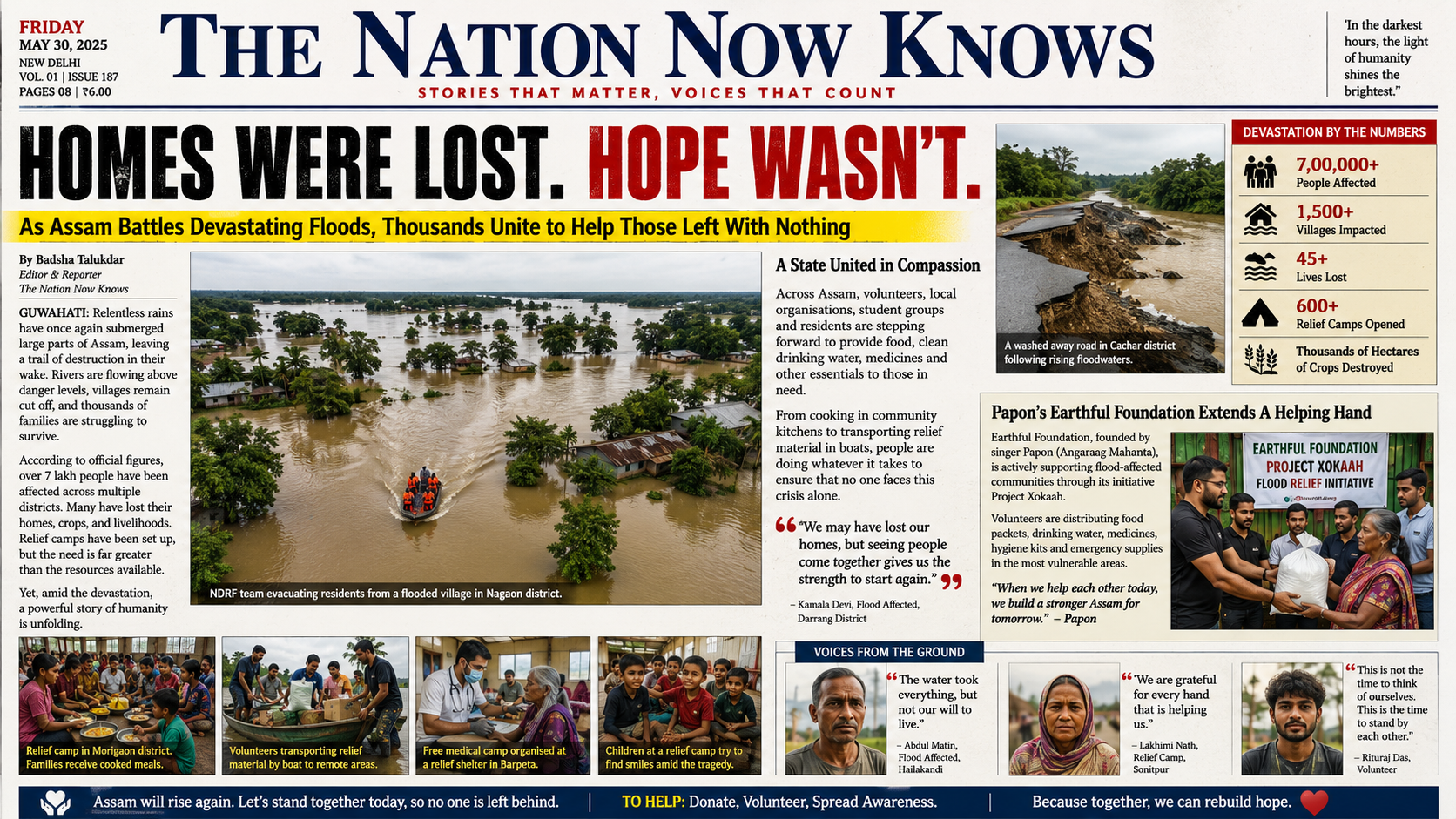 Homes Were Lost. Hope Wasn't. As Assam Battles Devastating Floods, Thousands Unite to Help Those Left With Nothing