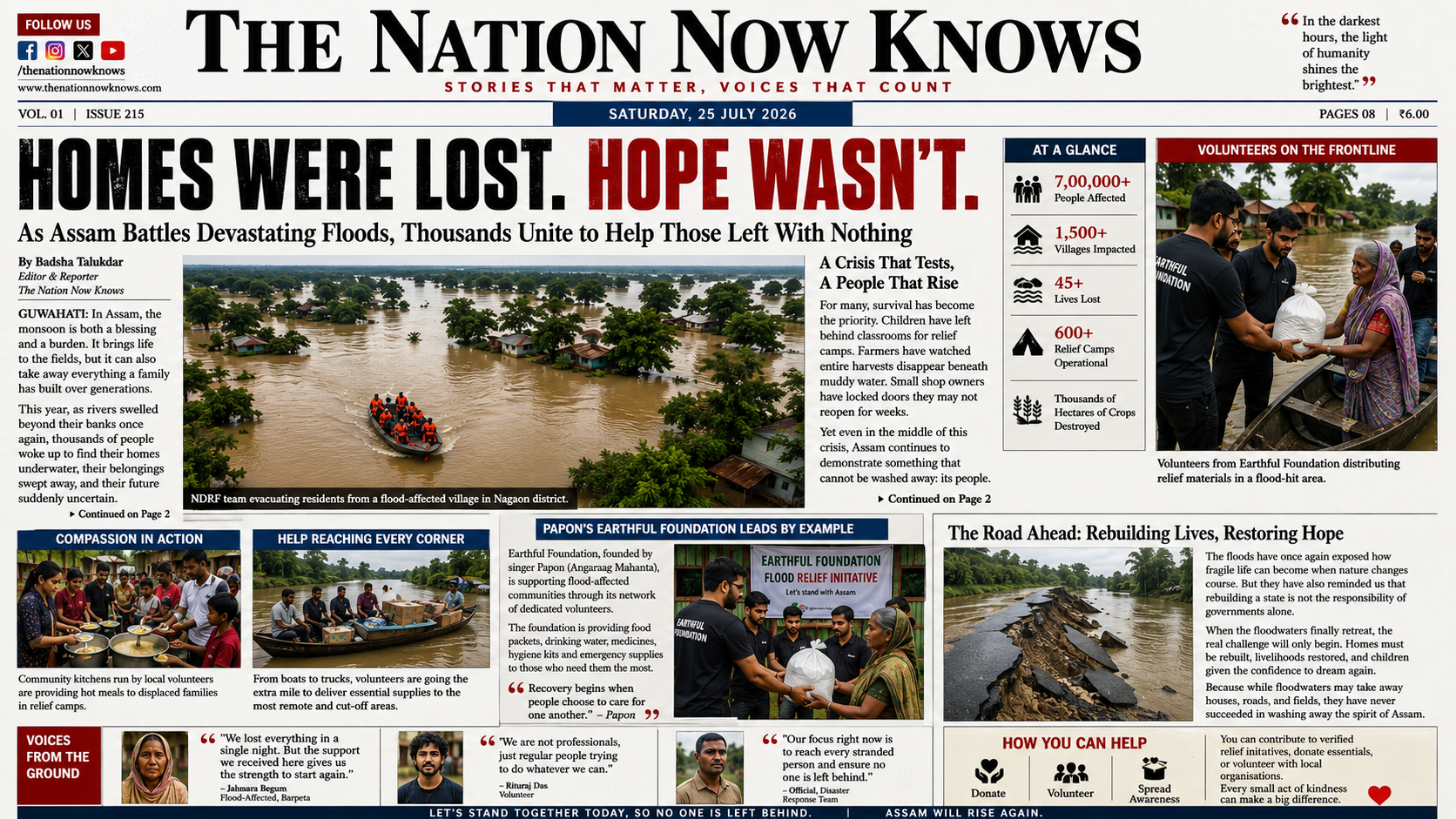 Homes Were Lost. Hope Wasn't. As Assam Battles Devastating Floods, Thousands Unite to Help Those Left With Nothing