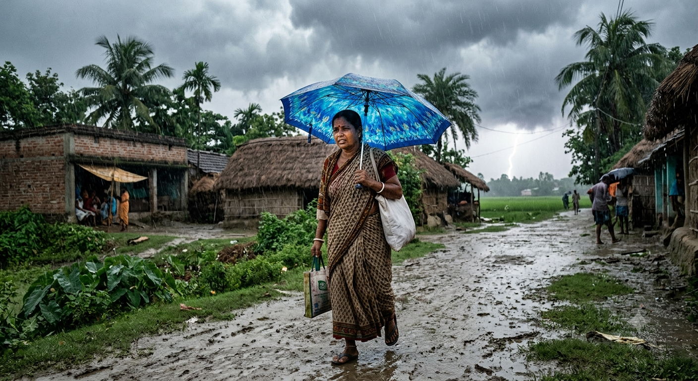 গ্রাম বাংলা রিপোর্ট  আগামীকালের আবহাওয়ার পূর্বাভাস: পশ্চিমবঙ্গে বজ্রবিদ্যুৎসহ বৃষ্টির সম্ভাবনা, একাধিক জেলায় সতর্কতা