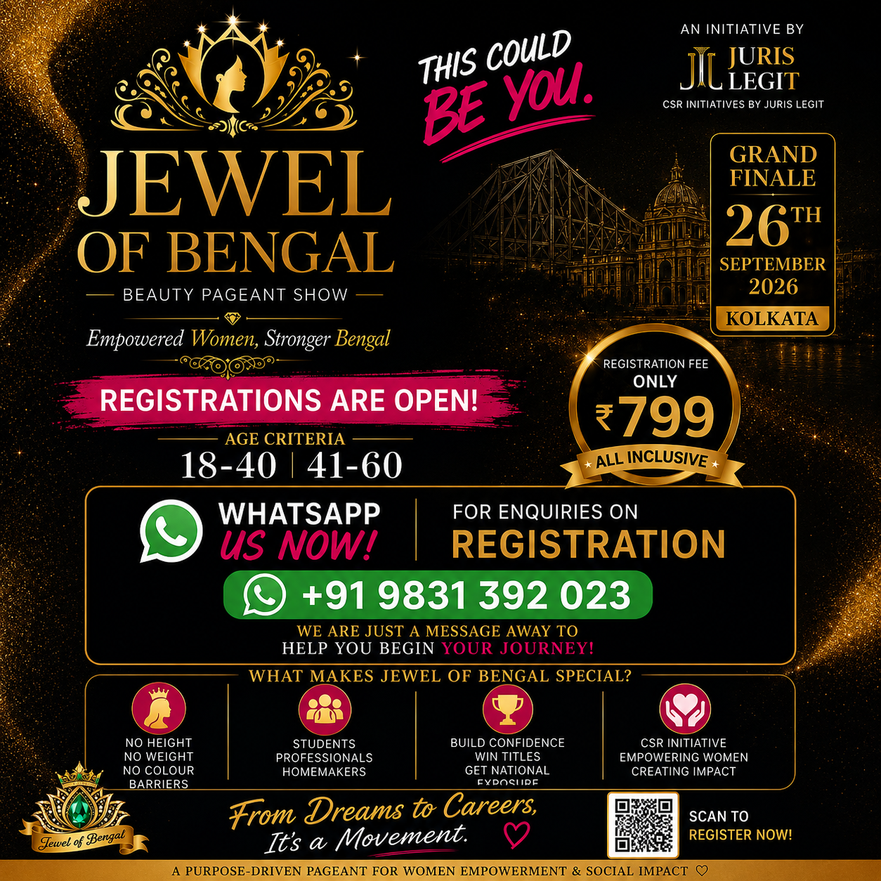 Jewel of Bengal 2026 Opens Registrations: A Purpose-Driven Beauty Pageant Celebrating Confidence, Inclusivity & Women Empowerment