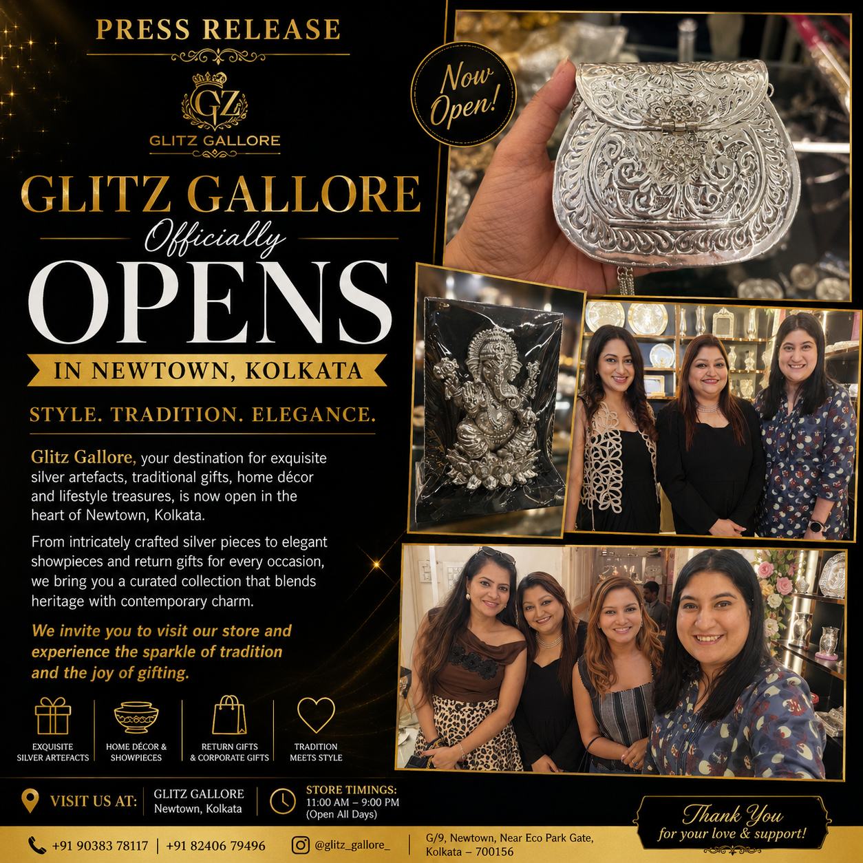 Glitz Gallore Unveils an Exquisite Destination for Luxury Silver Artefacts and Premium Gifting in Newtown, Kolkata