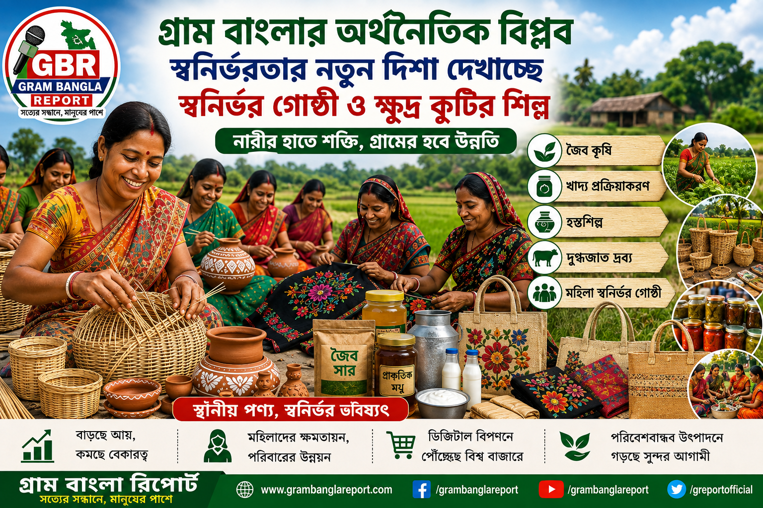 গ্রাম বাংলার অর্থনৈতিক বিপ্লব: স্বনির্ভর গোষ্ঠী ও ক্ষুদ্র কুটির শিল্পে বদলে যাচ্ছে পশ্চিমবঙ্গের গ্রামীণ অর্থনীতির চিত্র