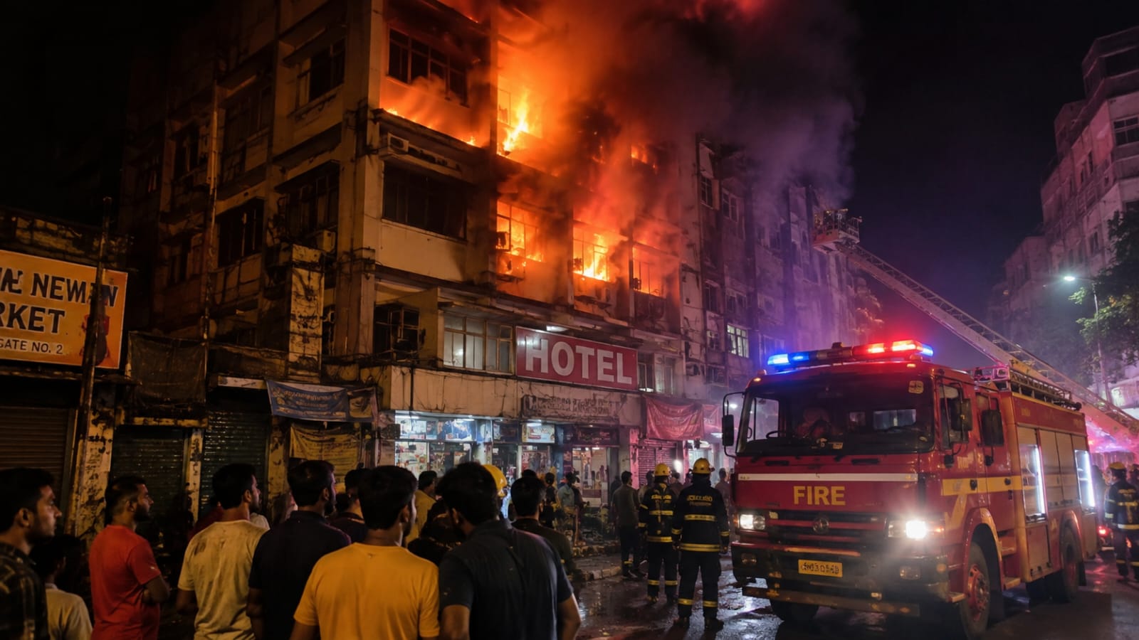 A tragic fire broke out at the free school street hotel at Kolkata.