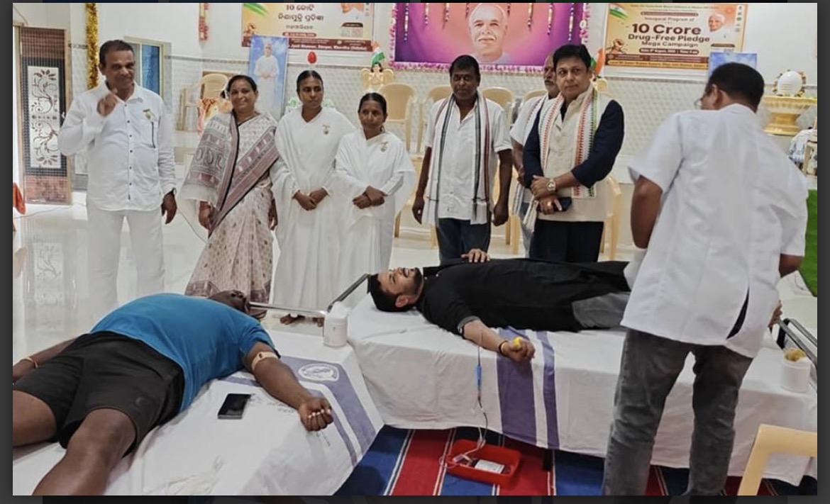 Banpur: Blood donation camp organized by Prajapita Brahmakumari Elohimiya University