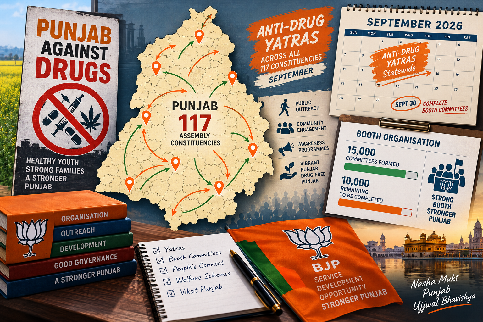 BJP Plans Anti-Drug Yatras Across All 117 Punjab Assembly Constituencies