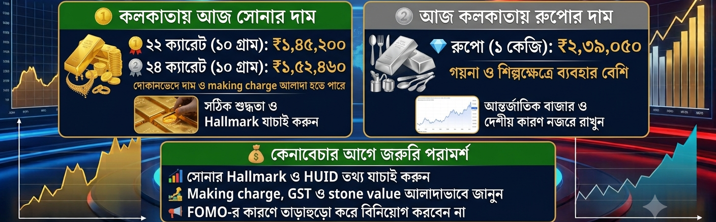 সেপ্টেম্বরের শুরুতেই সোনা-রুপোর বাজারে বড় অঙ্কের দর, কলকাতায় ২২ ক্যারেট সোনার দাম প্রায় ₹১.৪৫ লক্ষ প্রতি ১০ গ্রাম—রুপোও রয়েছে উচ্চস্তরে