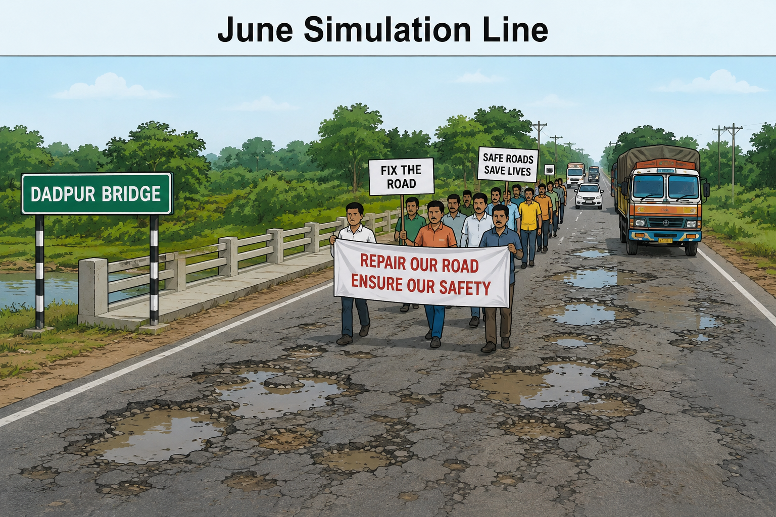 Road to Dadpur Bridge in Kalahandi Turns Hazardous as Potholes Worsen