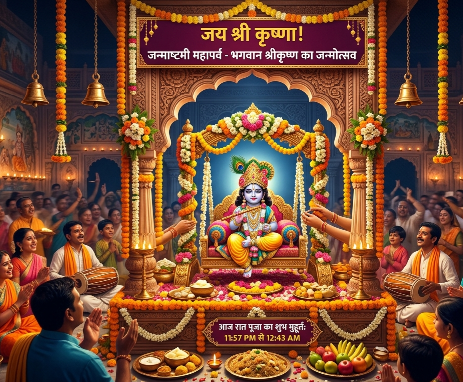 देशभर में आज मनाई जा रही है कृष्ण जन्माष्टमी, जानें रात में पूजा का सबसे शुभ मुहूर्त