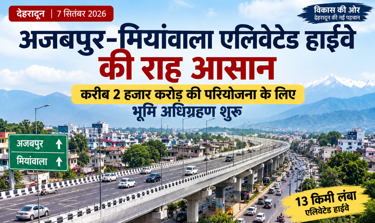 अजबपुर-मियांवाला एलिवेटेड हाईवे की राह आसान, करीब 2 हजार करोड़ की परियोजना के लिए भूमि अधिग्रहण शुरू
