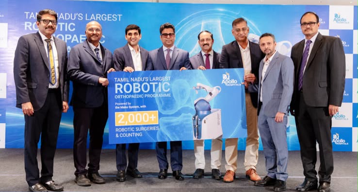 Apollo Hospitals Greams Road Crosses 2,000 Robotic-Assisted Orthopaedic Surgeries