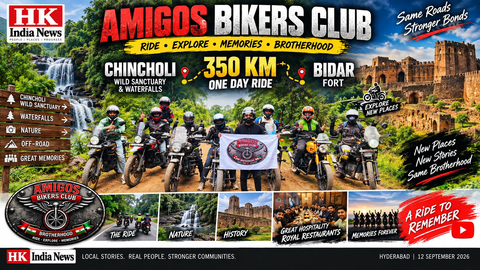 Amigos Bikers Club Explores Chincholi and Bidar: 350 KM of Adventure, Brotherhood and Unforgettable Memories