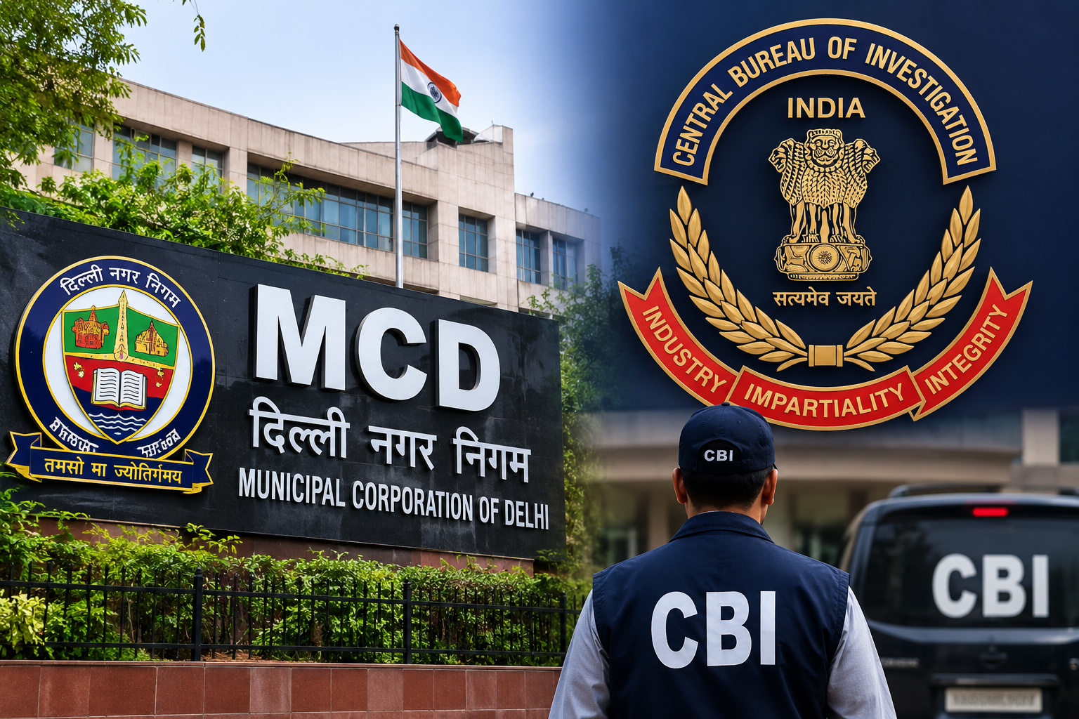 दिल्ली  नगर  निगम  में व्याप्त  भ्रष्टाचार  पर  सीबीआई  का  शिकंजा