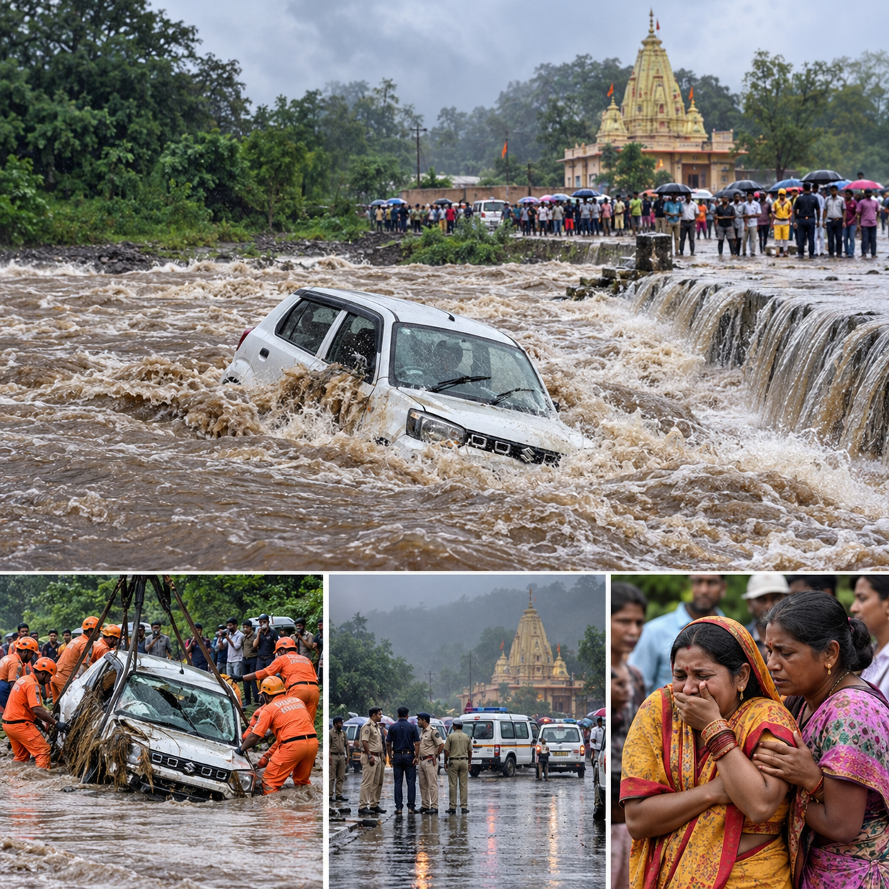 Pilgrimage Turns Into Last Journey: 8 Odia Devotees Washed Away In MP Drain, Car Swept In Flood Near Maa Baglamukhi Temple