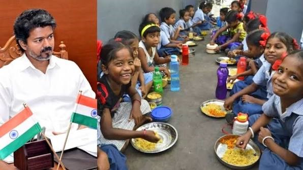 காலை உணவுத் திட்டம் விரிவாக்கம் தொடங்கி வைத்து மாணவர்களுடன் உணவருந்திய முதல்வர் விஜய்...