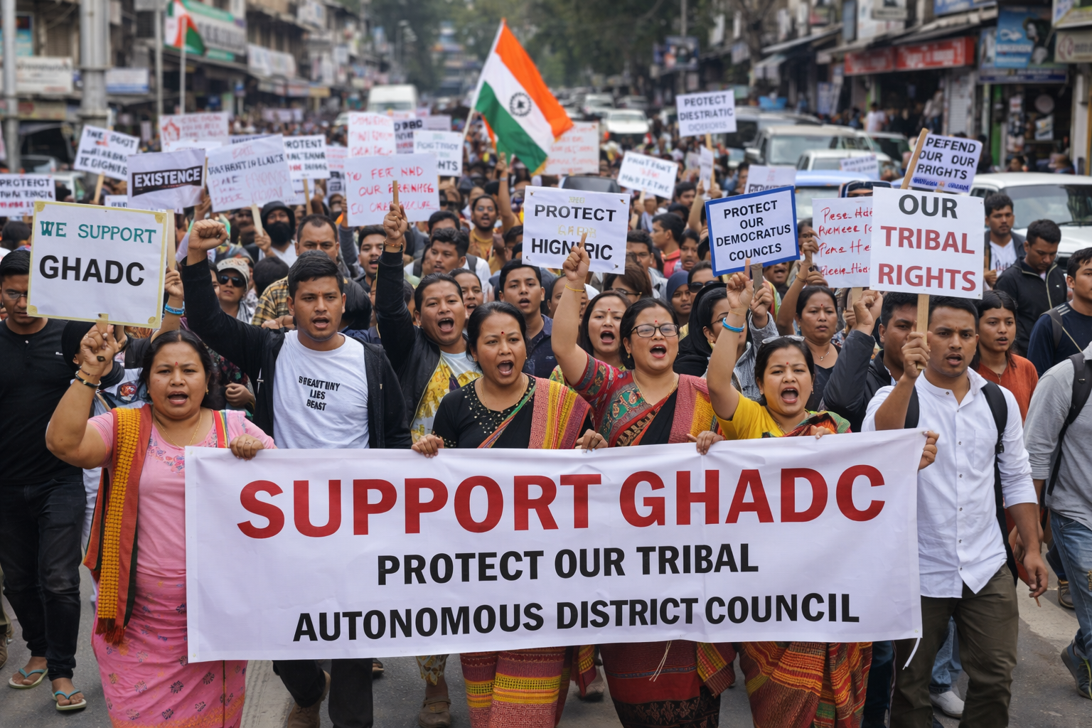 Protest in Shillong Supporting GHADC Amid West Garo Hills Tensions