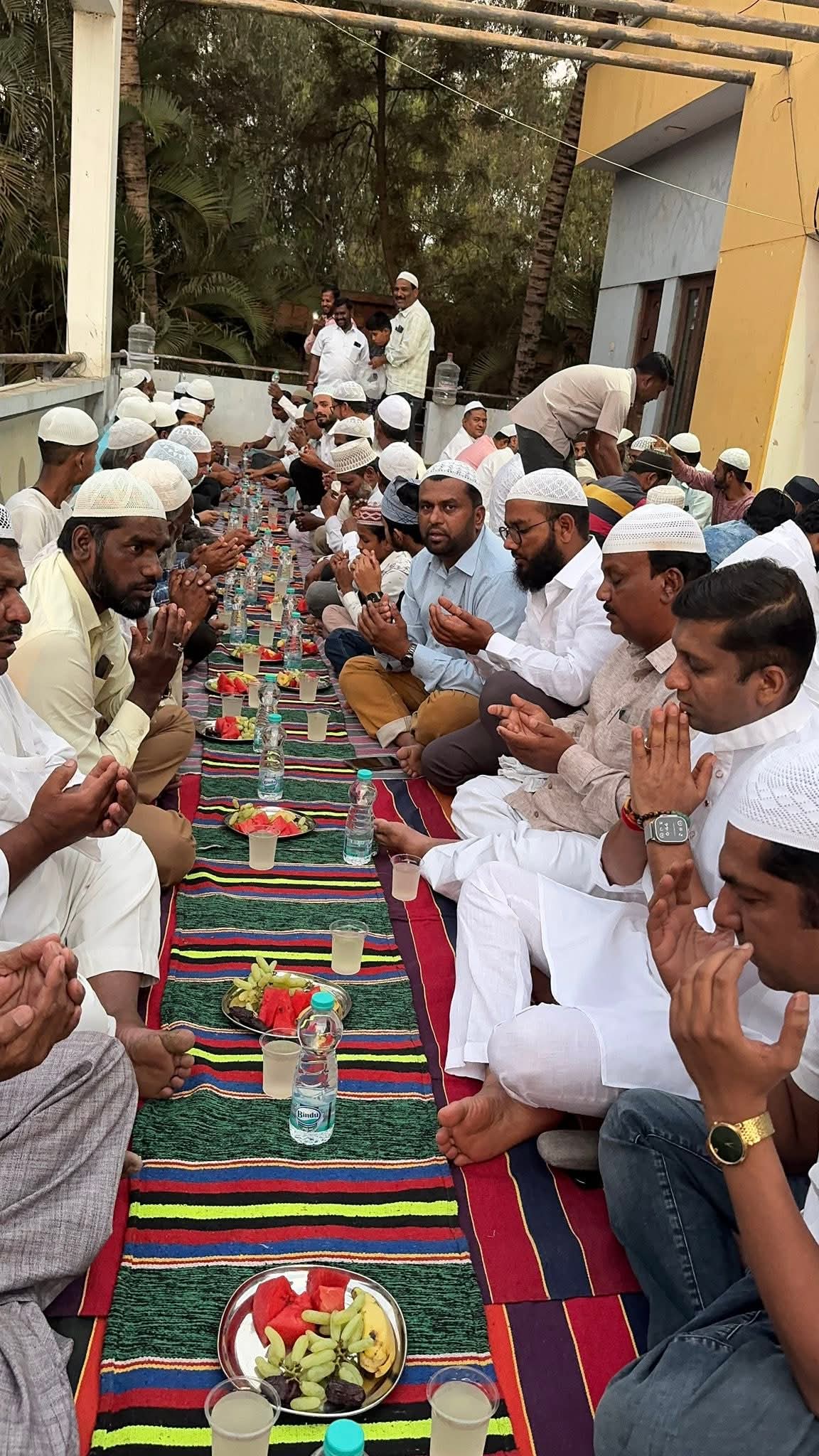 A Heartwarming Sight of Harmony at Iftar at Ex MLA Anand.Nyamagouda House