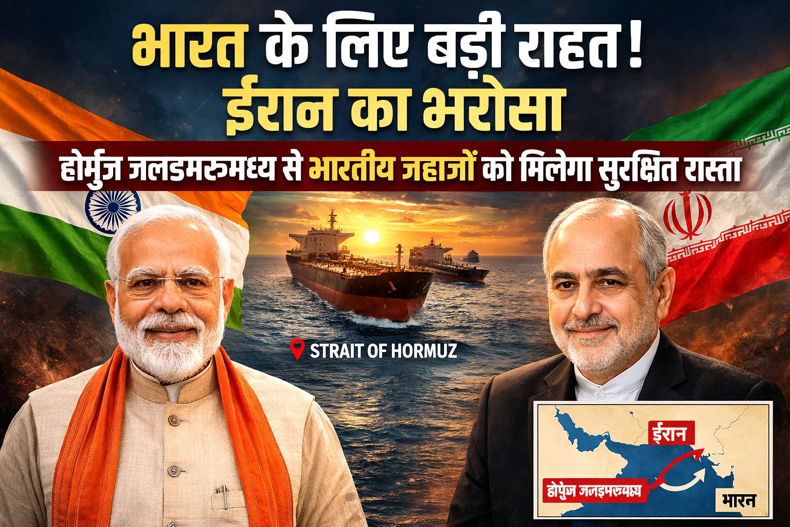 भारत के लिए बड़ी राहत! ईरान ने दिया भरोसा – होर्मुज़ जलडमरूमध्य से भारतीय जहाजों को मिलेगा सुरक्षित रास्ता