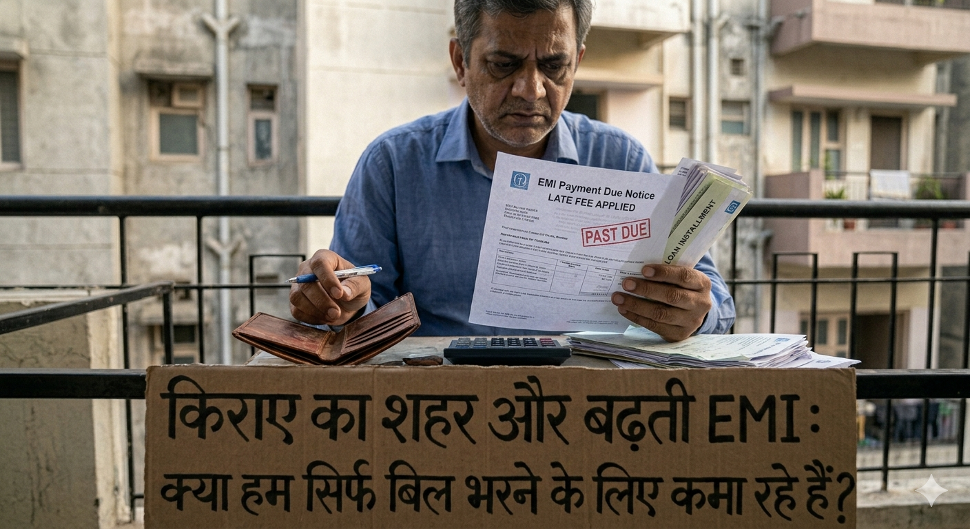 शीर्षक: किराए का शहर और बढ़ती EMI: क्या हम सिर्फ बिल भरने के लिए कमा रहे हैं?