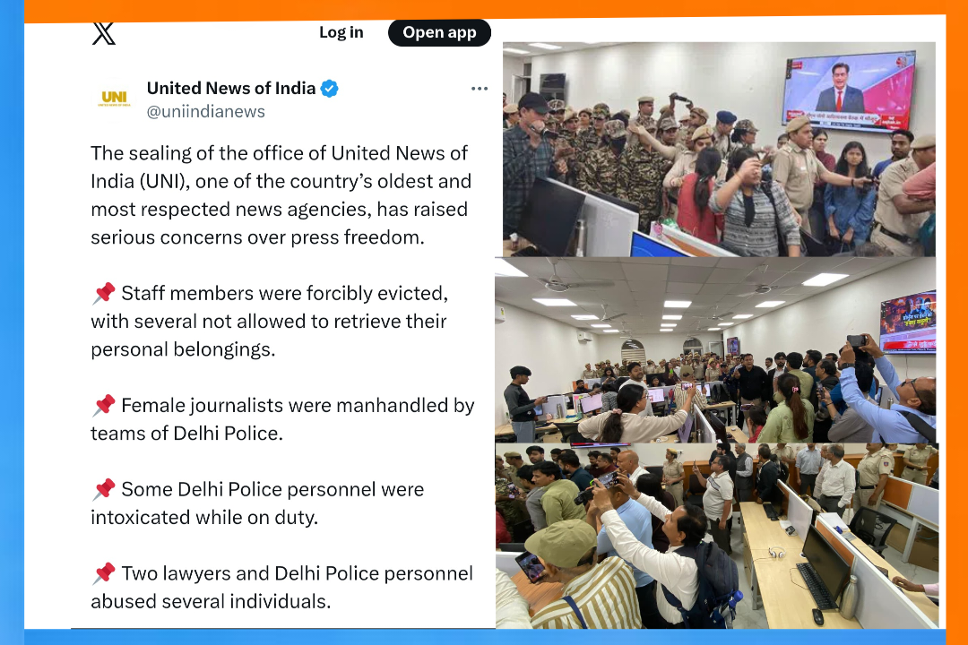 United News Of India News Agency Office Seized; police Forcibly Evicted 50 journalists