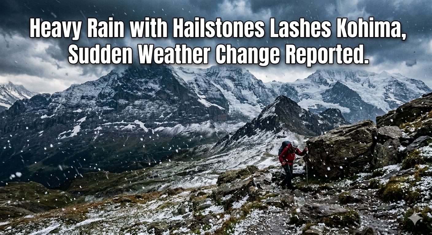Heavy Rain with Hailstones Lashes Kohima, Sudden Weather Change Reported