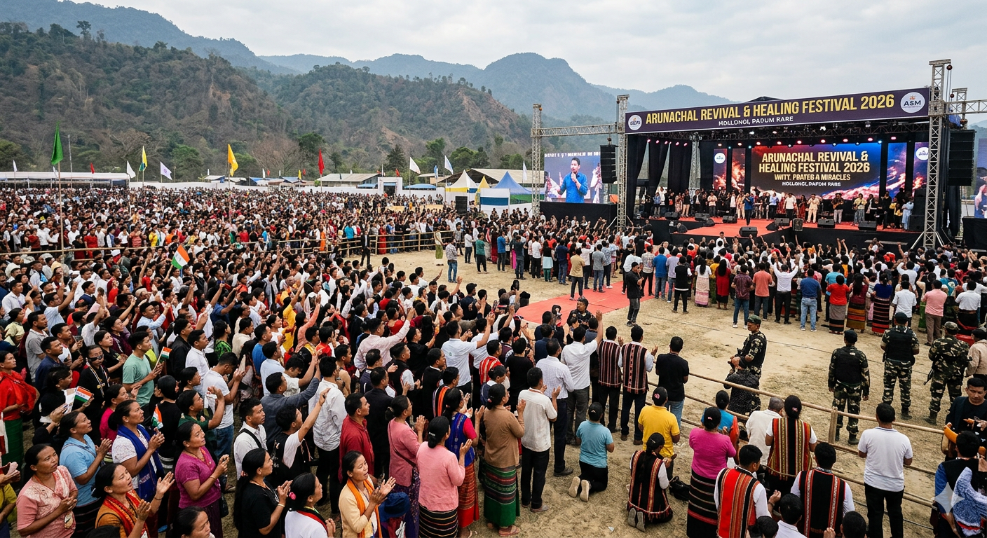 Massive Gathering Marks Arunachal Revival &amp; Healing Festival 2026 in Hollongi