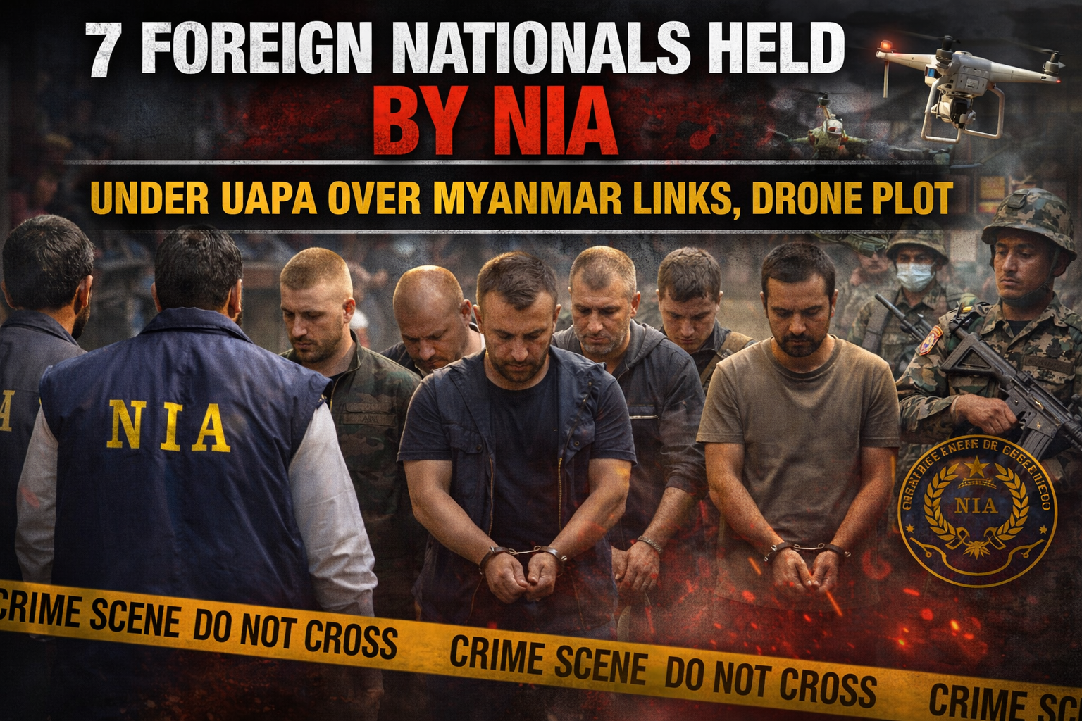 NIA Cracks Down: 7 Foreign Nationals Held Under UAPA Over Myanmar Links, Drone Plot