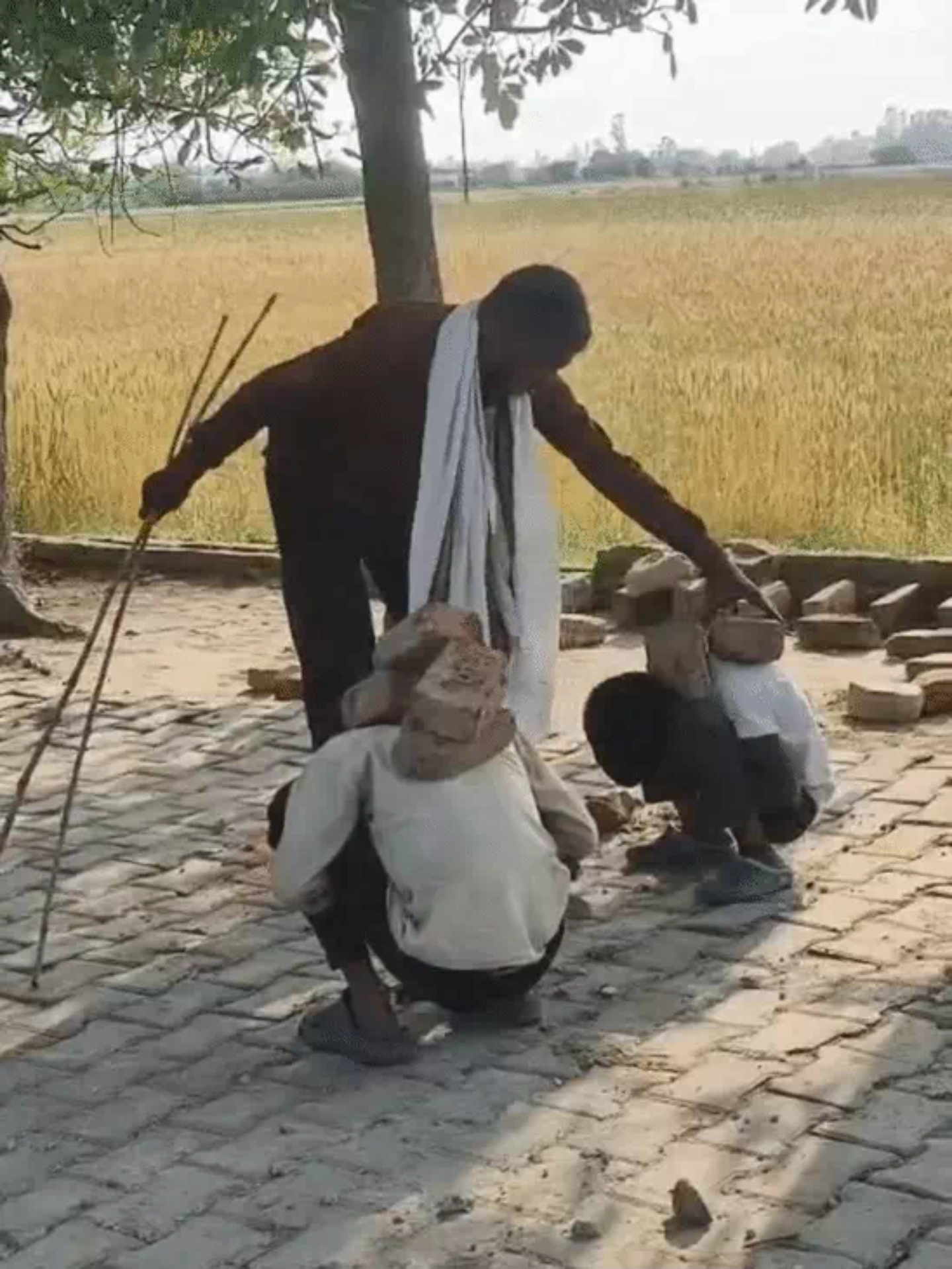 सोनभद्र में बच्चों को अमानवीय सजा: तालाब में मछली पकड़ने पर दबंग ने पीठ पर रखीं ईंटें, आरोपी गिरफ्तार