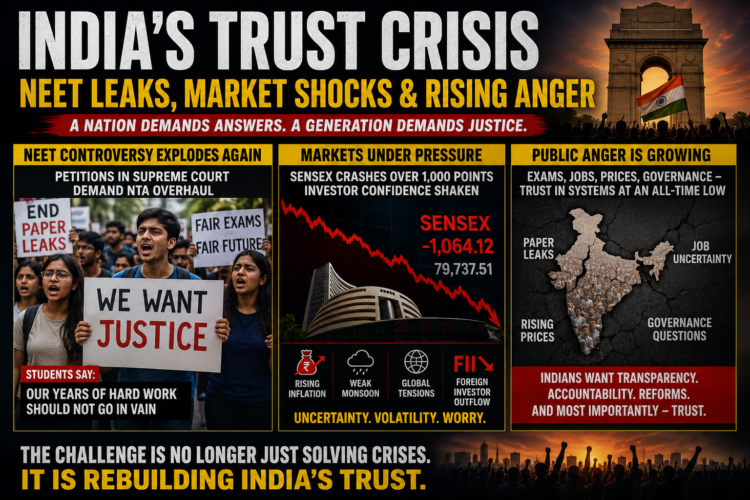 NEET Controversy, Market Volatility and Public Expectations: Examining Trust in Institutions