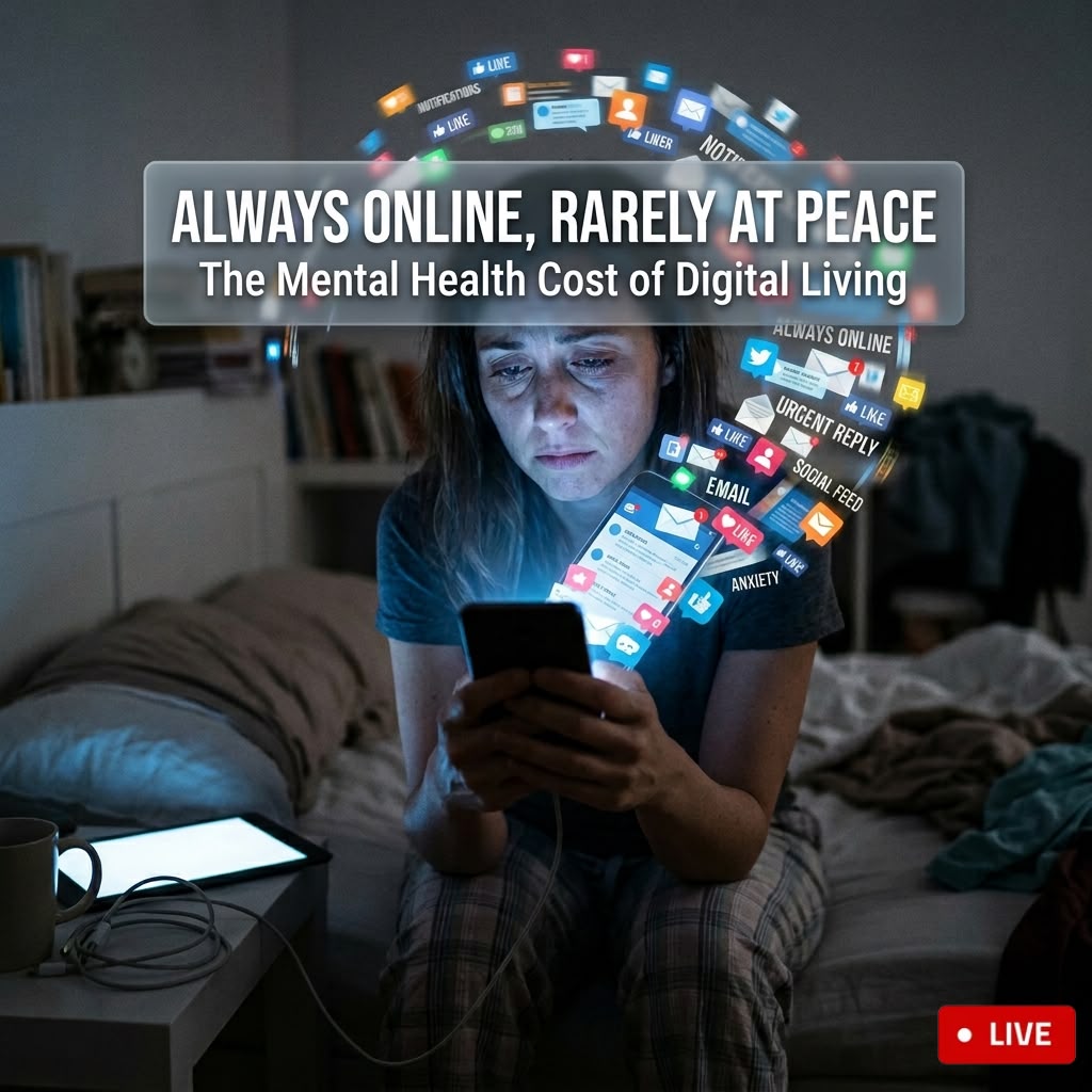 Always Online, Rarely at Peace: The Mental Health Cost of Digital Living
