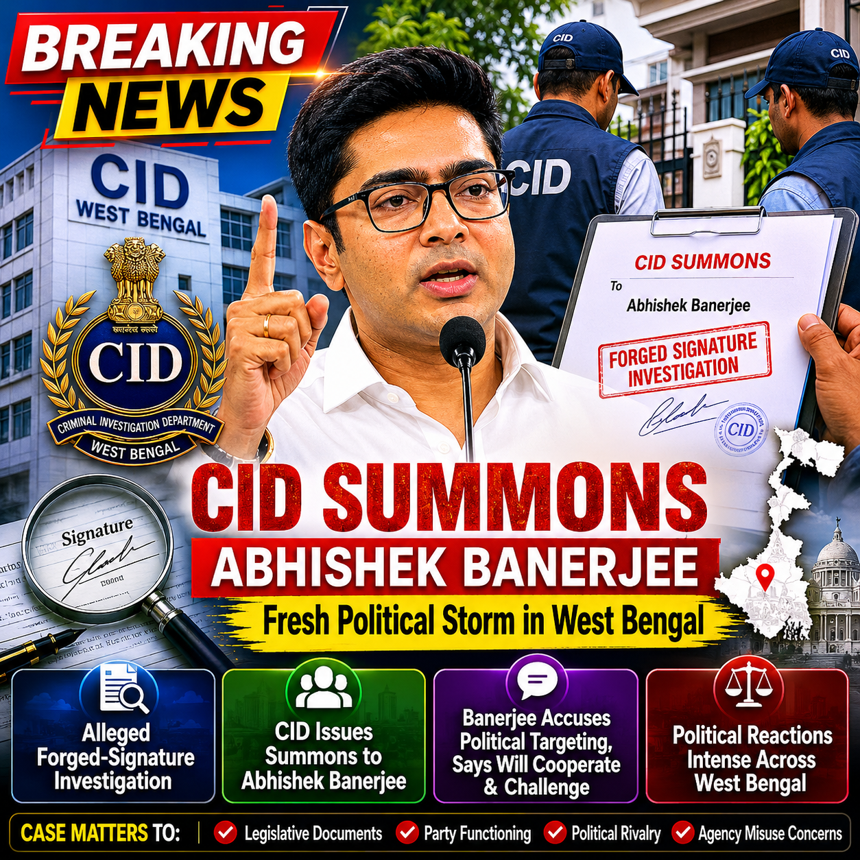 CID Summons Abhishek Banerjee in Alleged Forged-Signature Investigatio