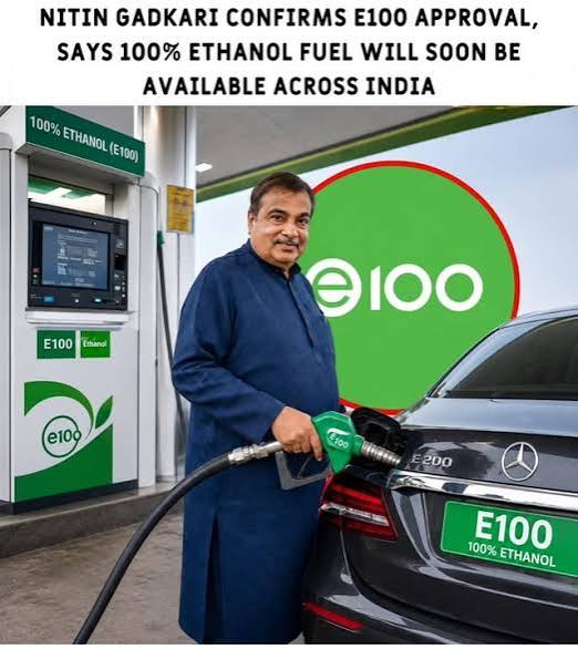Gadkari Announces Legal Framework for E100 Ethanol Fuel in India