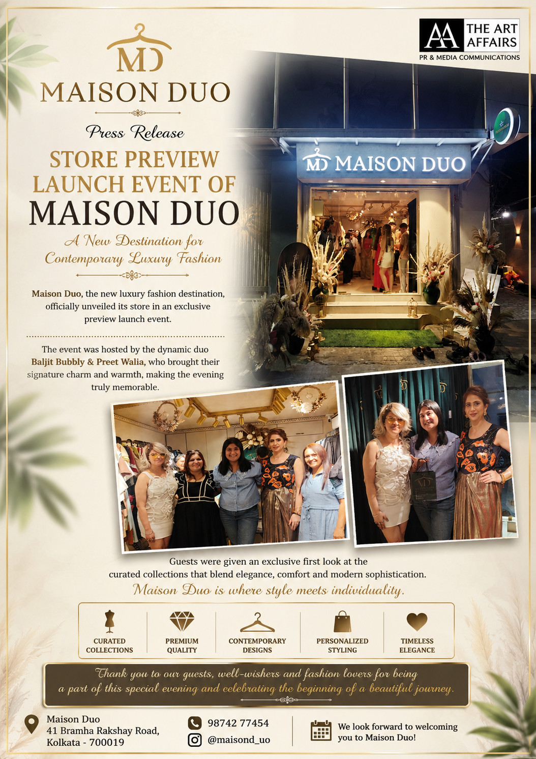 Maison Duo Introduces New Fashion Boutique at Store Preview Event in Kolkata