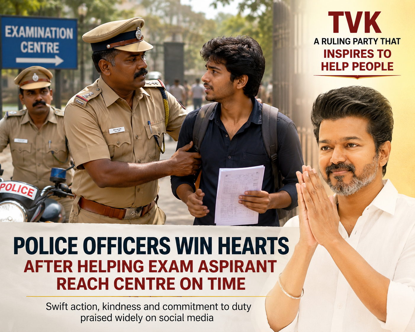 Police Assist Exam Aspirant in Reaching Correct Centre on Time