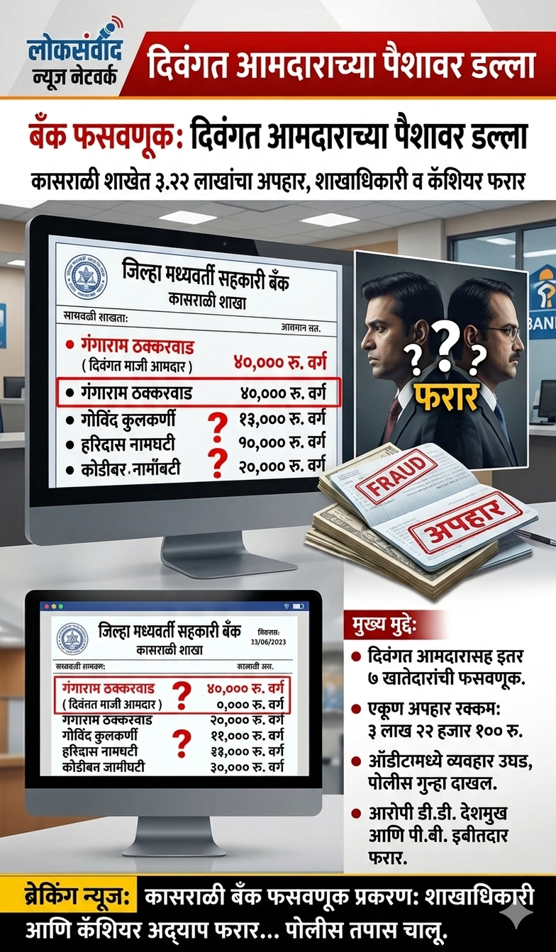 दिवंगत आमदाराच्या खात्यातून परस्पर पैसे वळविल्याचा आरोप; बँक अधिकाऱ्यांविरुद्ध गुन्हा दाख