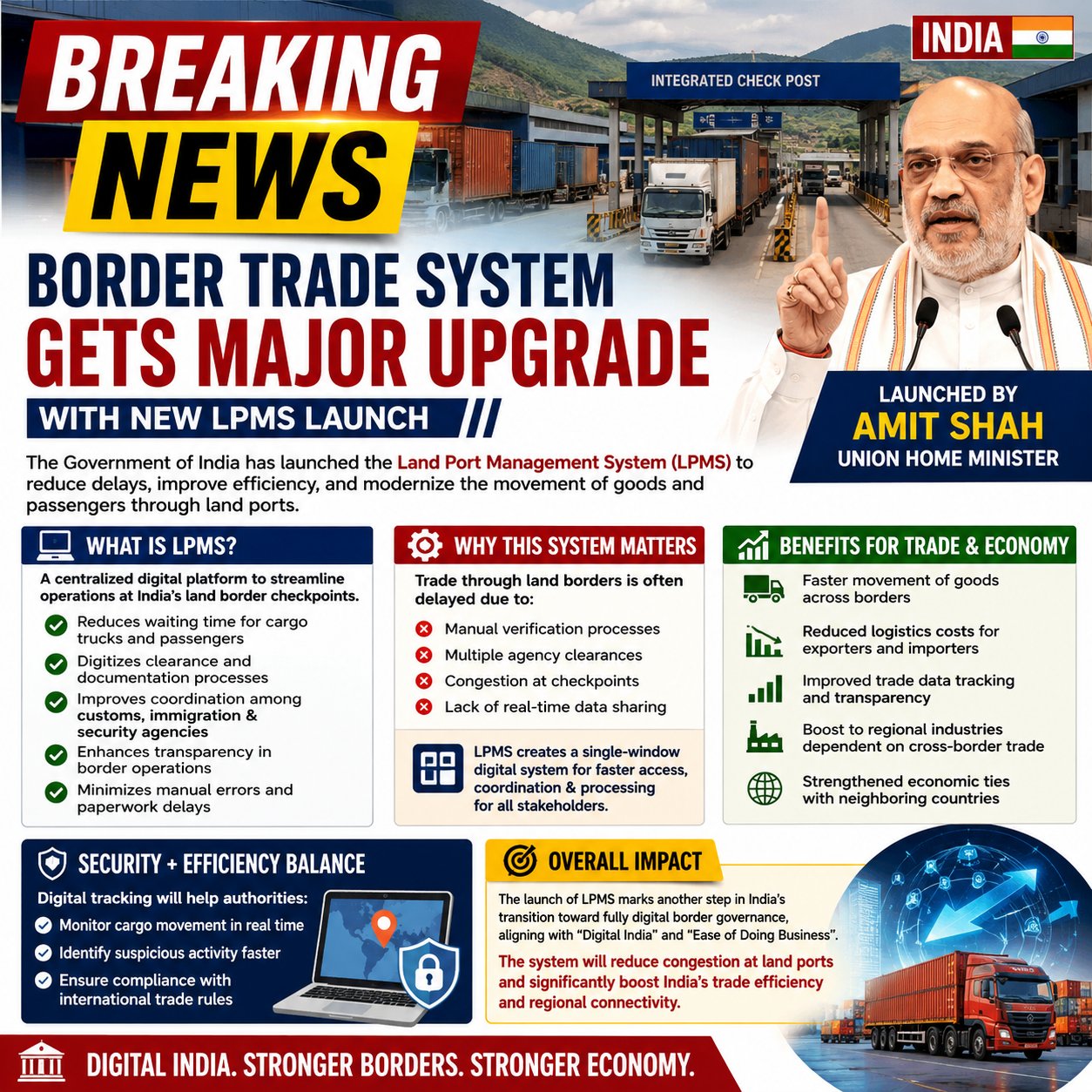 India Launches Land Port Management System to Modernize Border Trade Operations