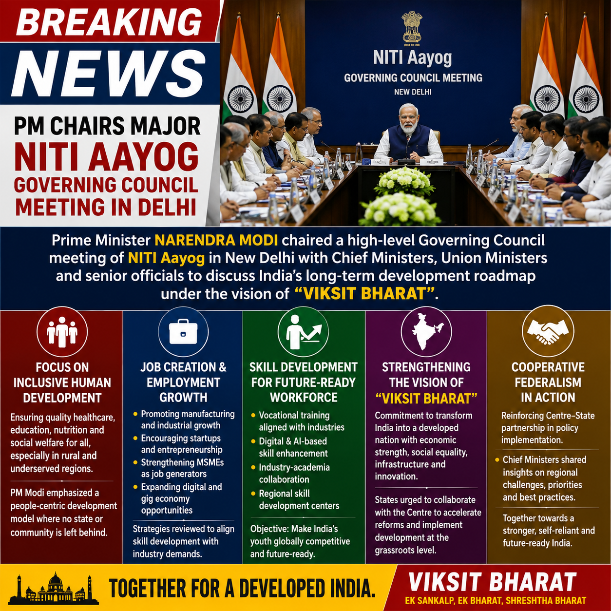 PM Chairs NITI Aayog Governing Council Meeting in New Delhi