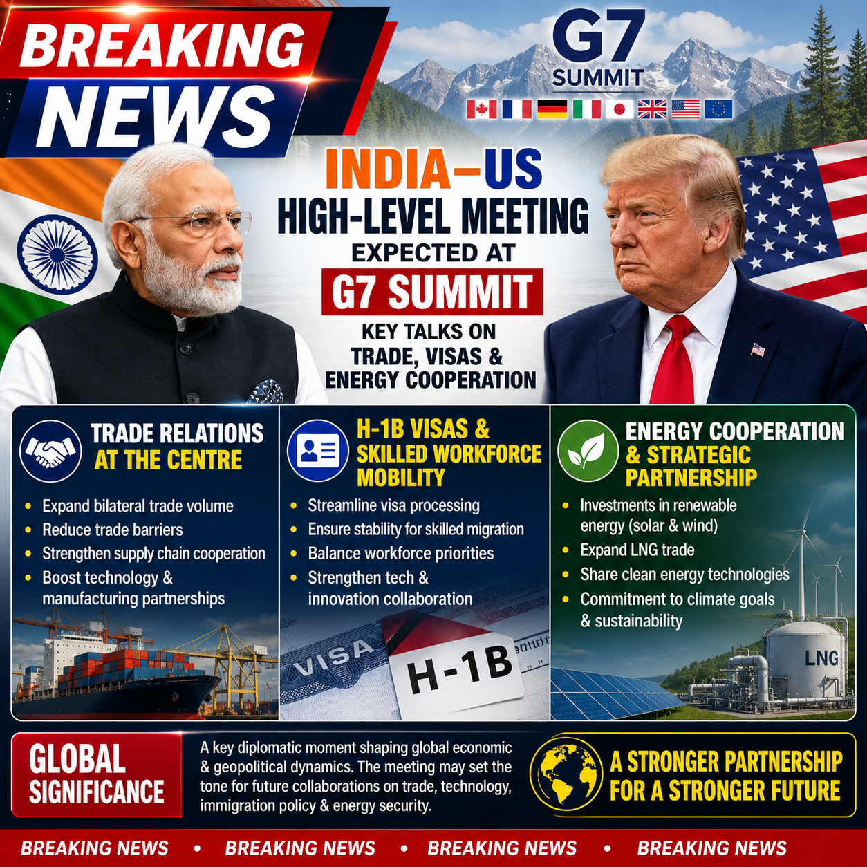 India–US Engagement Expected on Sidelines of G7 Summit; Trade, Visas and Energy Cooperation Likely Topics