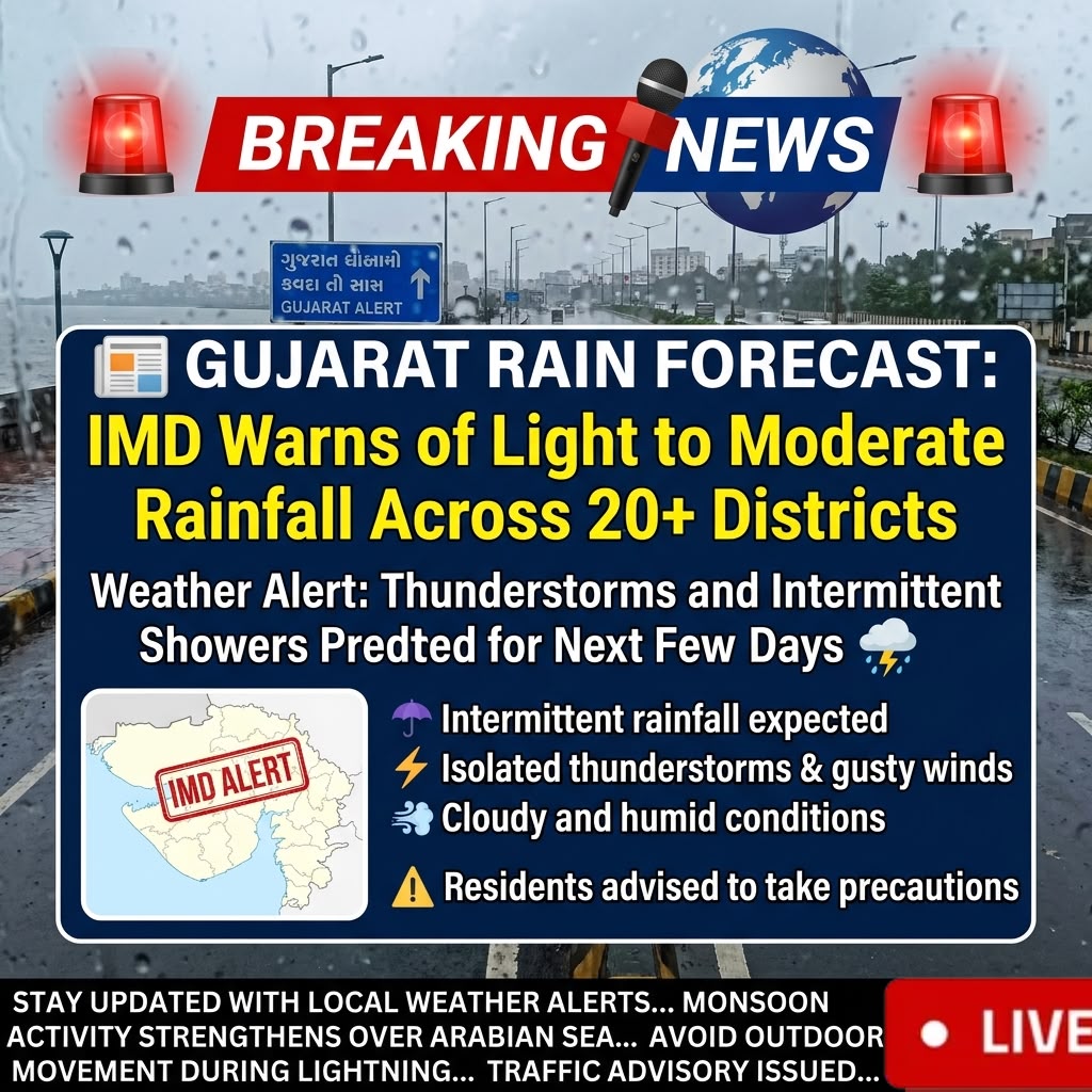 IMD Forecasts Rainfall and Thunderstorms in Parts of Gujara