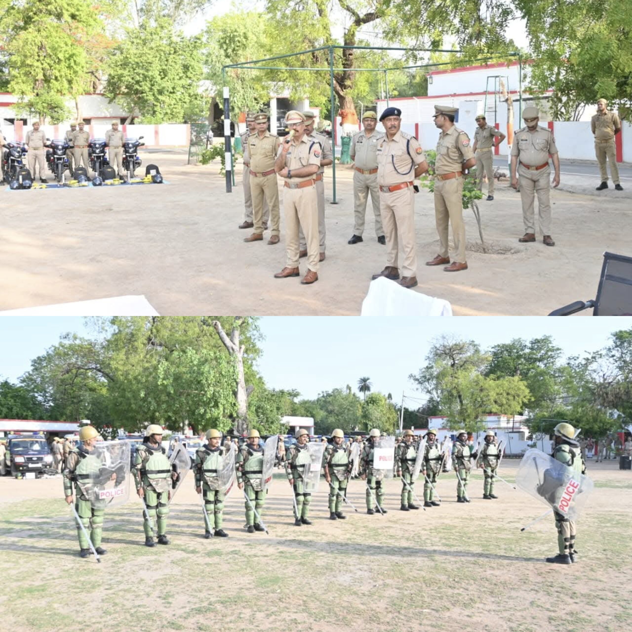 पुलिस अधीक्षक ने परेड एवं बलवा नियंत्रण मॉक ड्रिल का निरीक्षण किया