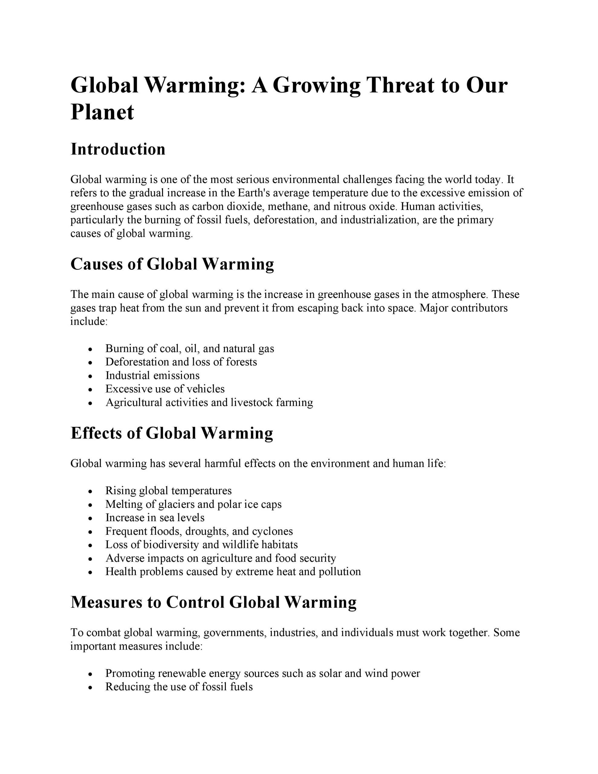 Global Warming: A Growing Environmental Challenge