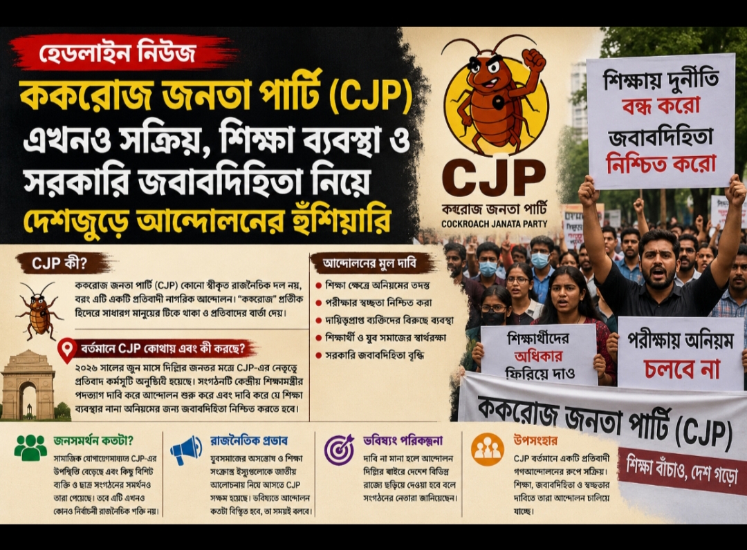 ককরোজ জনতা পার্টি (CJP): সামাজিক মাধ্যমে আলোচিত একটি নাগরিক প্রতিবাদ ধারণা