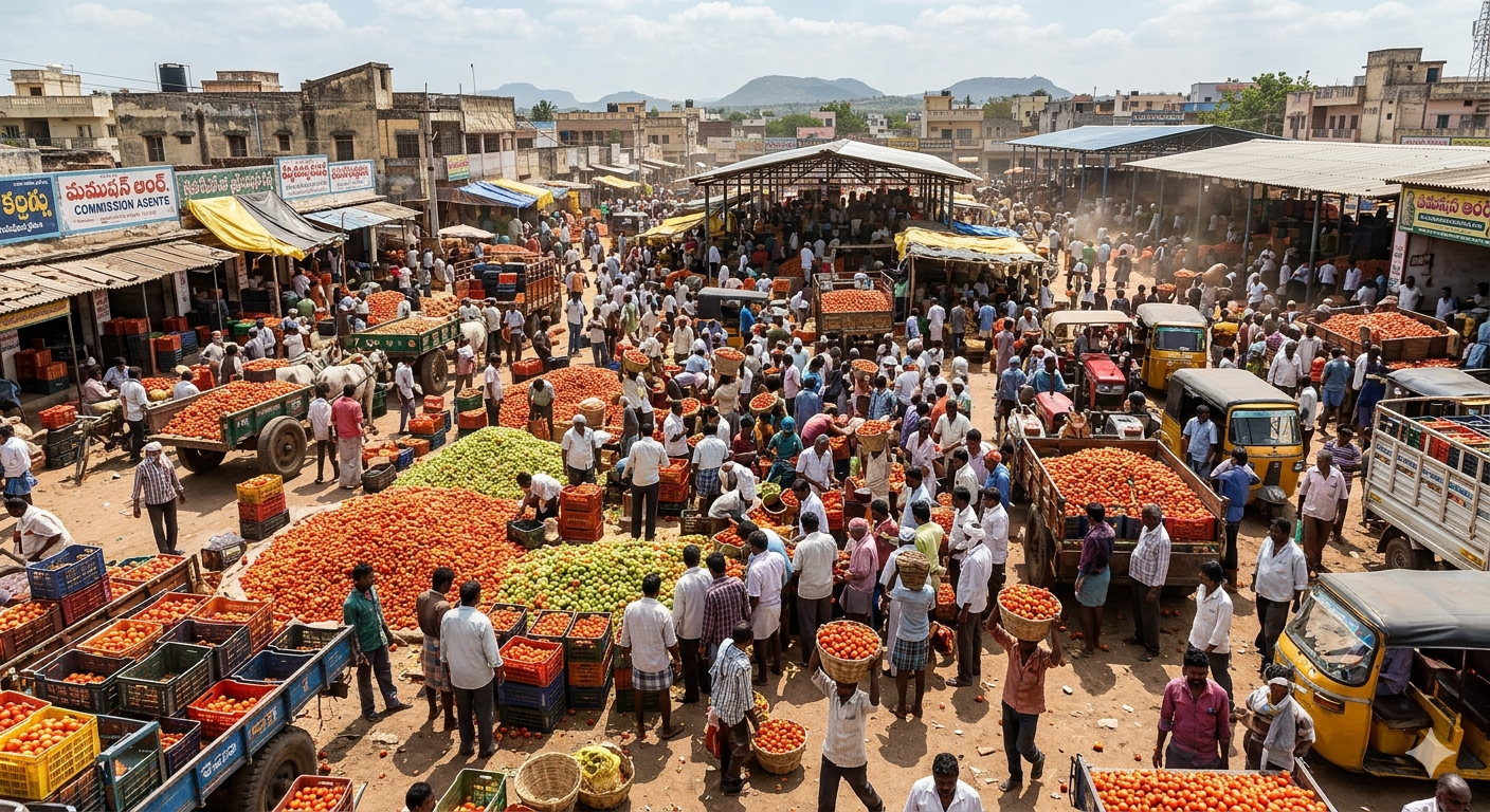Heatwave in Northern India Drives Rise in Madanapalle Tomato Prices