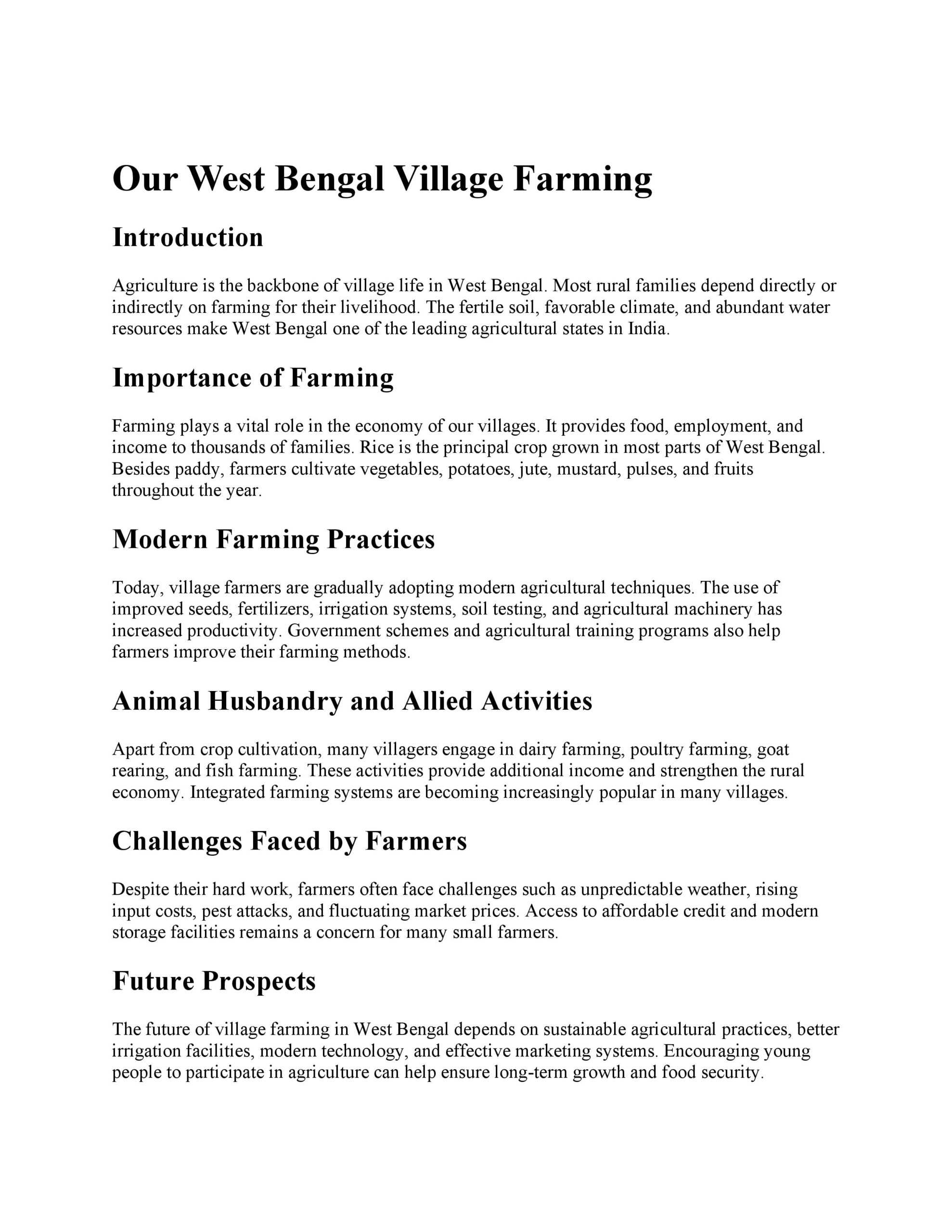 Village Farming in West Bengal: The Backbone of Rural Life