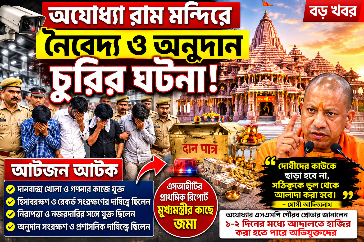অযোধ্যার রাম মন্দিরে অনুদান সংক্রান্ত অভিযোগে তদন্ত শুরু, আটজনের বিরুদ্ধে এফআইআর