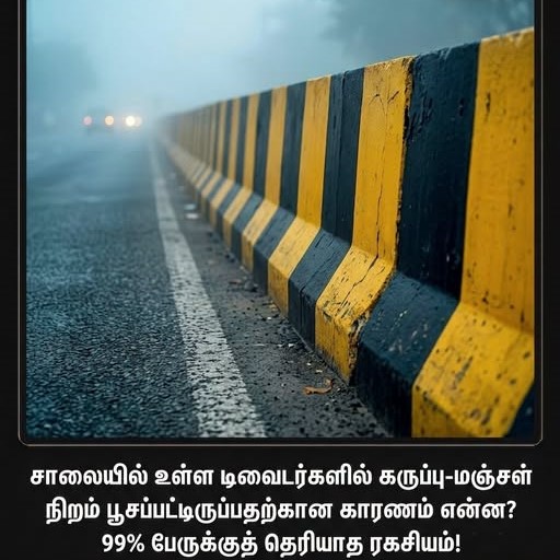 சாலையின் நடுவே உள்ள கருப்பு மற்றும் மஞ்சள் நிறங்களை நாம் அனைவரும் பார்த்திருப்போம். அது எதற்கு?